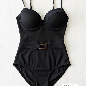 Lilly Pulitzer Palma Black One Piece Swimsuit 10